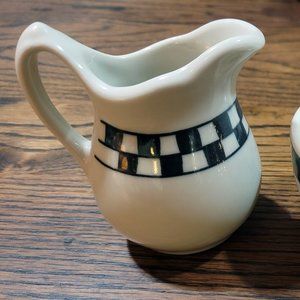 Hartstone Checkmates Pattern Cream and Sugar Set